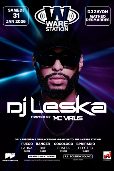 WARE STATION invite DJ LESKA pour la première fois au Warehouse Nantes !