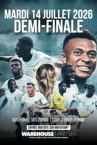 Retransmission en direct de la demi-finale sur écran XXL !