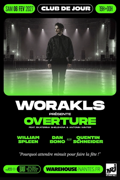 CLUB DE JOUR w/ WORAKLS présente OVERTURE feat. Ekaterina Shelehova & Antonin Winter